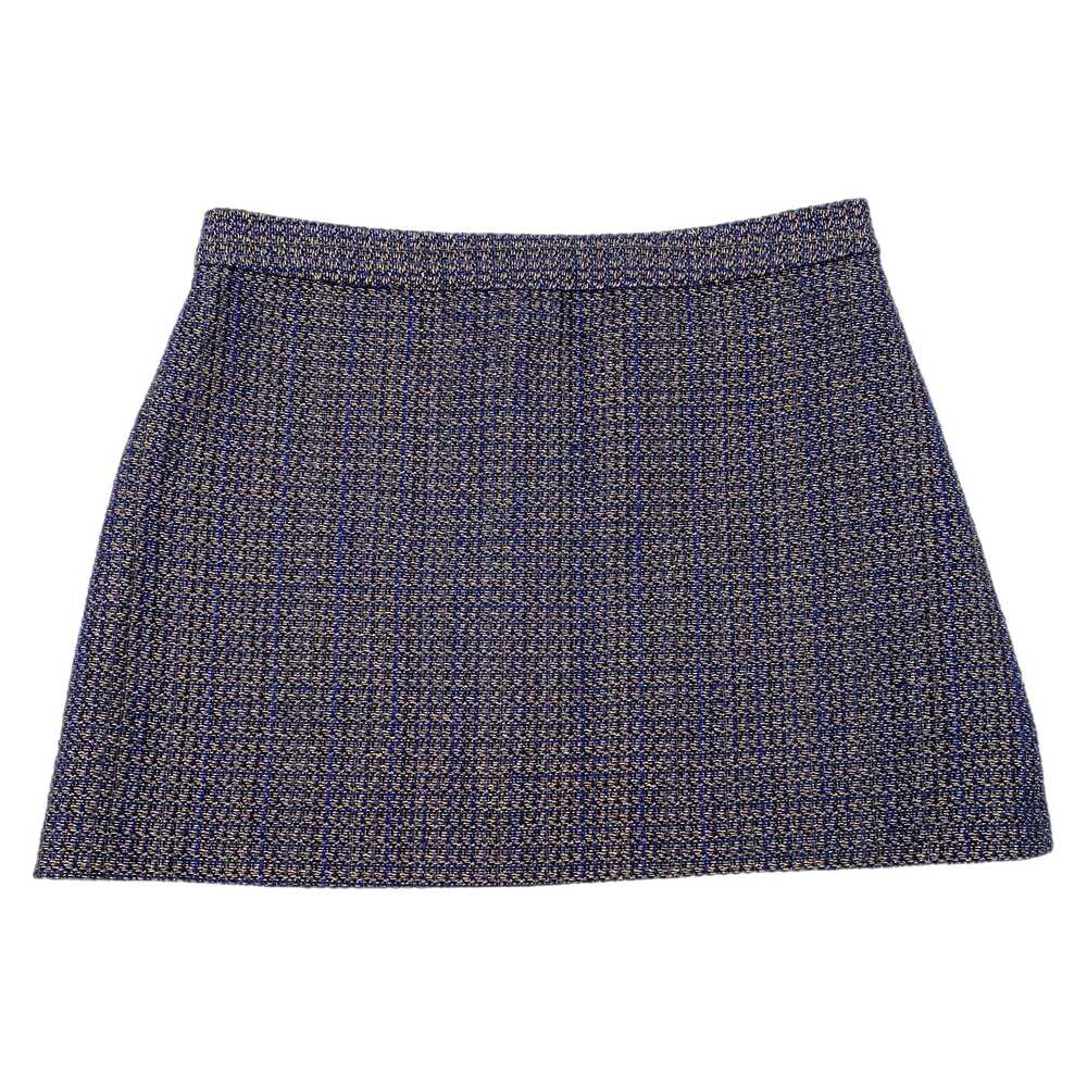 Alice + Olivia Blue Gold Tweed Mini Skirt | Women’s Size 4
